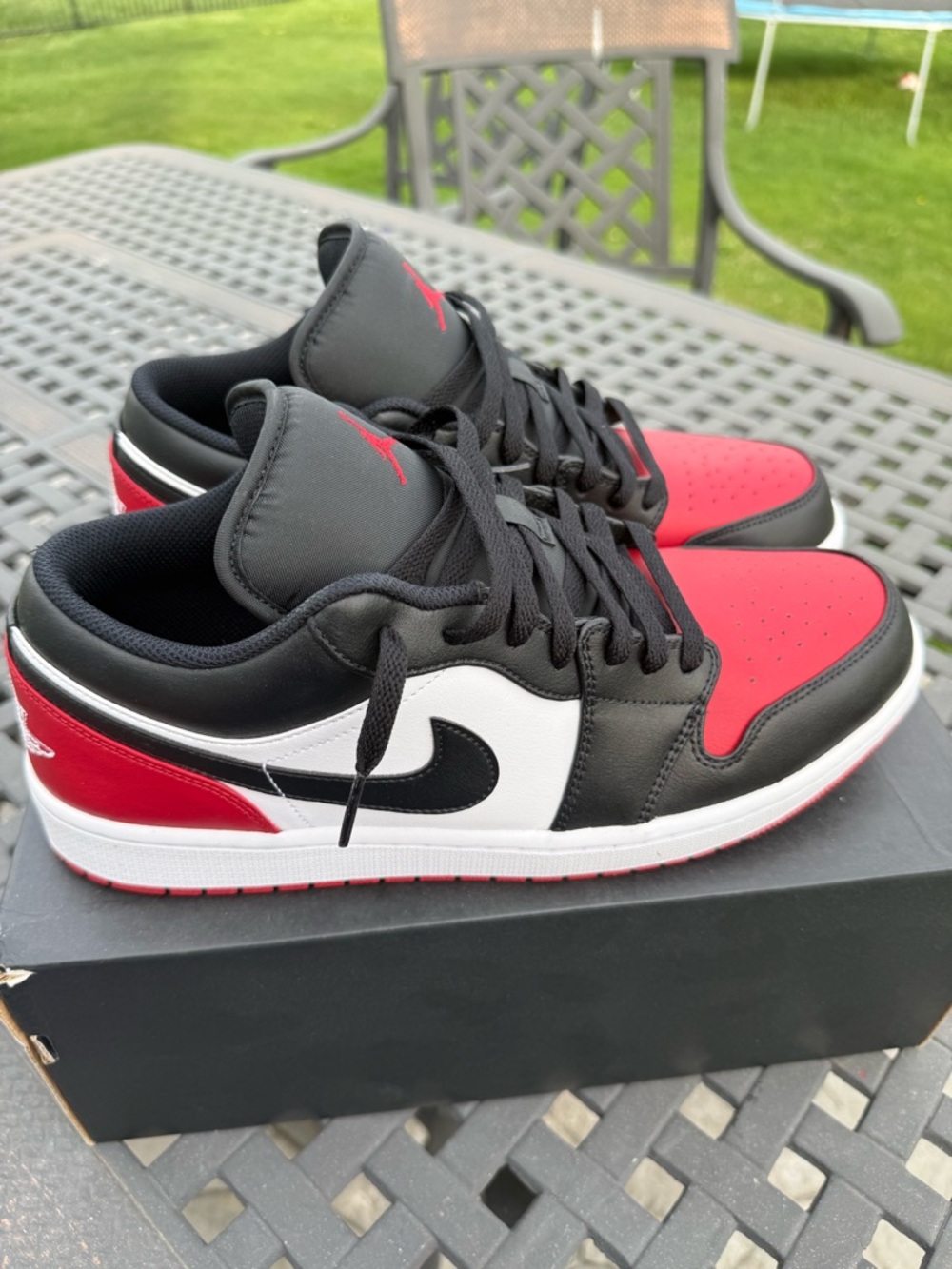 Jordan Low Top Sneakers - Black, Red & White - Picture 2 of 6